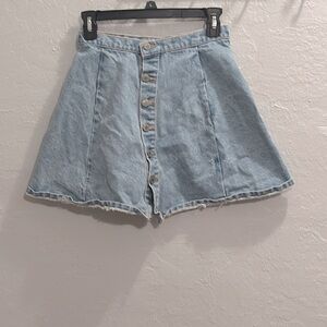 John Galt Denim Button Skirt - XS